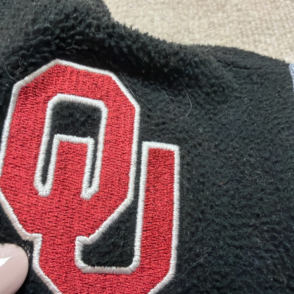 Victoria’s Secret PINK Oklahoma Sooners Fleece Vest Black Quarter Zip XS 0724 - Picture 3 of 6